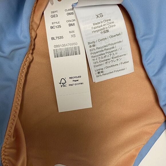 J Crew Swimsuit Womens XS Blue Bikini Bottom Cheeky Curved Waist Beach BC125 - Picture 5 of 7